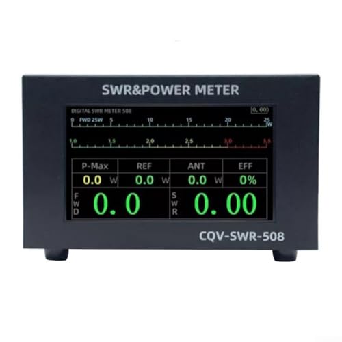 Volakebeing Medidor digital de onda estacionaria CQV-SWR-508 1.8-54MHz 200W SWR Medidor de potencia con interfaz UHF SL16, batería de 3.7V 4000mAh, carcasa de metal para modos FM CW AM FT8