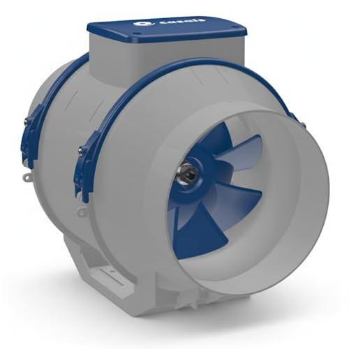 KUVIO ventilador en línea helicocentrífugo para conducto, 560 m³/h, 2 velocidades, compatible con conductos de 100-160 mm de diámetro, bajo ruido (150)