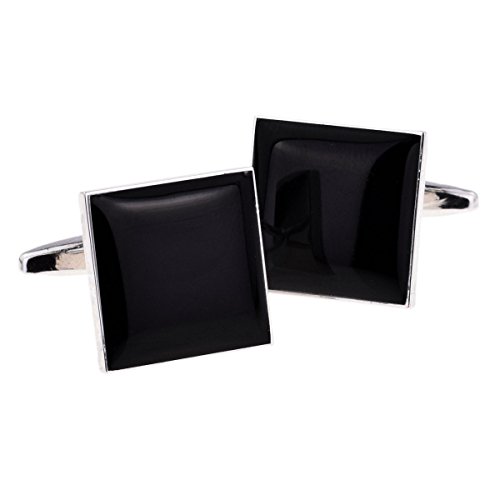 Mancuernillas cuadradas negras para hombre