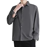 [COMOOS] シャツ メンズ 長袖 無地 ゆったり 大きいサイズ カジュアル メンズ シャツ 長袖 ドロップショルダー 透湿素材 オシャレ 快適な 柔らかい ボタンダウン ワイシャツ 人気 春夏秋