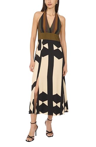 Maxi robe col en V Vince Camuto pour femme élégante