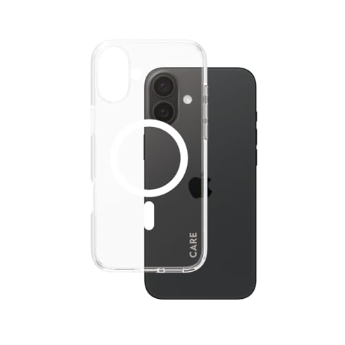 Image of PanzerGlass CARE FlagShip MagSafe Case for Apple iPhone 16 Plus 6.7 inch 2024| 15-Ft Drop Protection, Anti-Yellowing, Slim Profile, Raised Camera Bezel, MagSafe Compatible - Clear /White