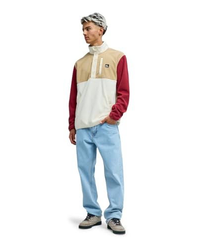Polaire Demi-Zip Quiksilver Homme Blanc Pull Chaud No Destination Block L - 5