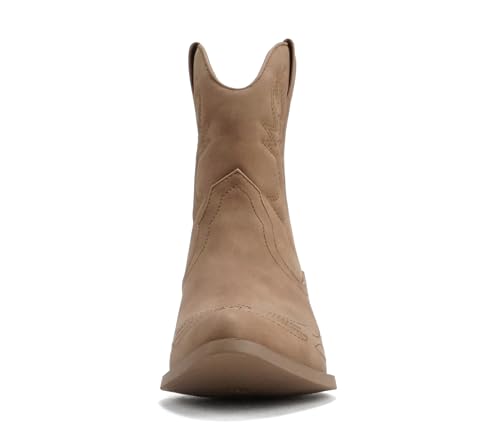 Image of Soda Women Cowgirl Cowboy Western Stitched Ankle Boots Pointed Toe Short Booties Rigging-S (Wide Fit Available)