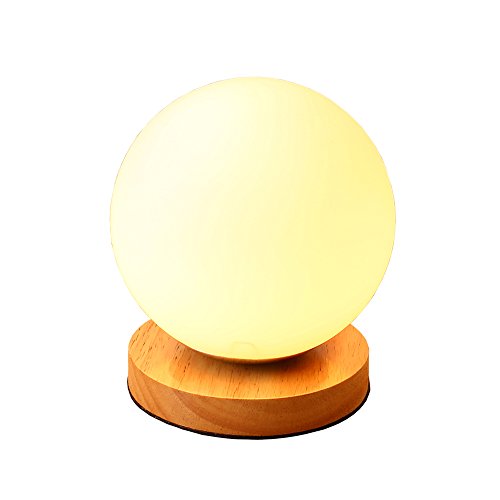 Tischlampe Glas Kinderzimmer Nachtlicht Holzbasis moderne Studium Leselampen Glas weiß Laterne Schlafzimmer Baby Wohnzimmer E27 Büro Leselampe Cover