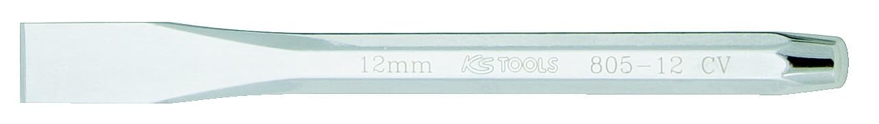 KS Tools 156.0162 Scalpello Piatto, Ottagonale, Finitura Lucida, Diametro 130 mm