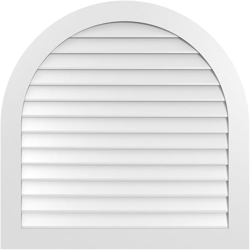 Ekena Millwork GVPRT42X4201SN Round Top Surface Mount PVC Gable Vent, Factory Primed White