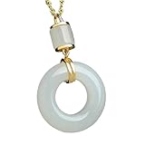 NTIYOU Collar con colgante de hebilla de seguridad de Jade Natural Hetian for mujer, colgante de plata de ley S925 con colgante de Jade blanco, joyería de cadena for clavícula