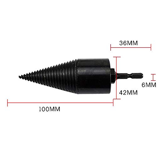 Splitting Wood Cone Drill Bit|Wood Splitter Screw Cones Log Wood Auger Splitter|Wood Breaker Tool|Kindling Firewood Splitter Reamer Punch Driver Drill for Household Use 42mm/1.65inch