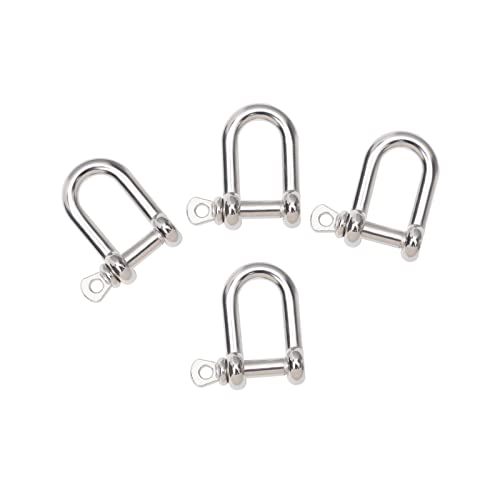 d ring, Stainless shackle,small shackle,2/4/6Pcs Stainless Steel Shackle Buckle Anchor Shackle Screw Pin for Paracord Outdoor Camping Survival Rope Bracelets (Color : Flat Button 4pcs)(Flat Button 2pc