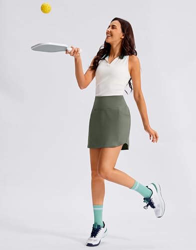 SANTINY 16'' Skorts for Women with 4 Pockets High Waisted Golf Skirt — view 3