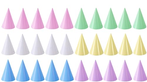 Guegine 30 PCS Party Hats, Party Hats for Kids, Cute Cake Cone Birthday Paper Hat Set, Fun Dress-Up Paper Hat for Boys and Girls Birthday Dress up Parties Decorations and Celebrations