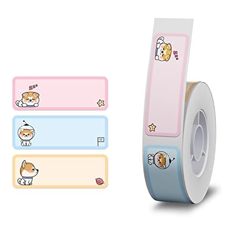 160 Pcs D11/D110/D101 Label Maker Tape Address Labels Name File Folder Waterproof Sticker Labels, 14 x 40mm, 160 Labels/Roll, Three Cartoon Styles Cover