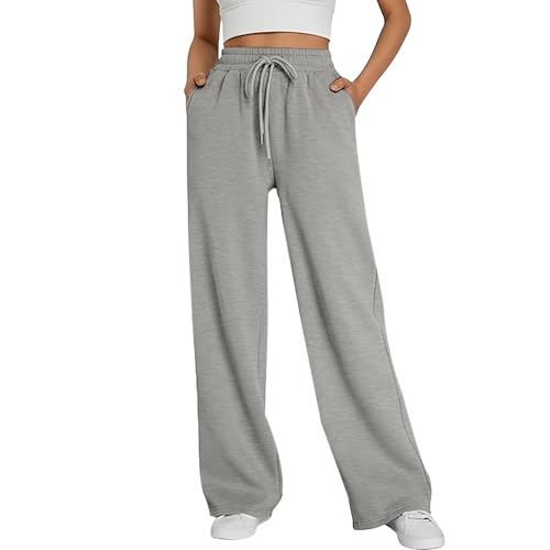 Neteson Pantalones Chándal Mujer Tiro Alto Pantalones Deportivos Cargo Elasticos Pantalon Jogger Mujer Ancho con Bolsillos para Jogging Yoga Fitness Casual Pants