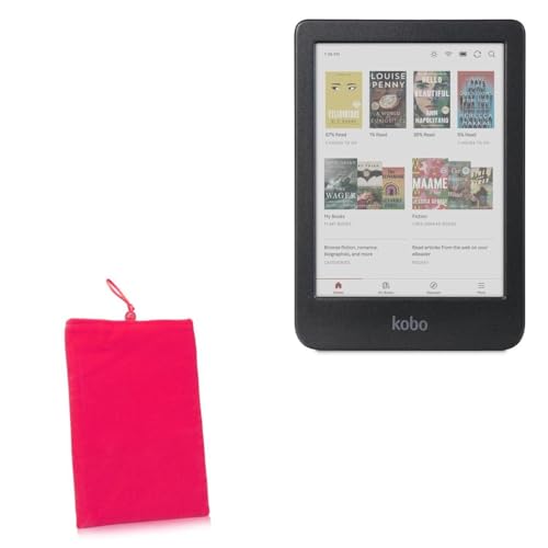 BoxWave Case Compatible with Kobo Clara Colour - Velvet Pouch, Soft Velour Fabric Bag Sleeve with Drawstring - Cosmo Pink