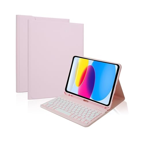 Étui en cuir pour iPad Air 5 et M2 avec clavier AZERTY et souris YSJX - 5