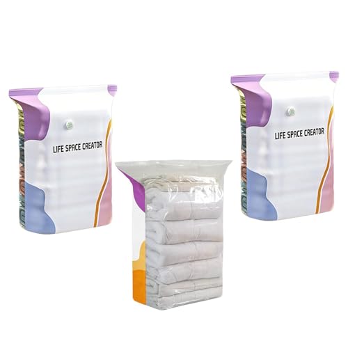Bolsas de almacenamiento al vacío sin bomba reutilizables de compresión para ropa 2