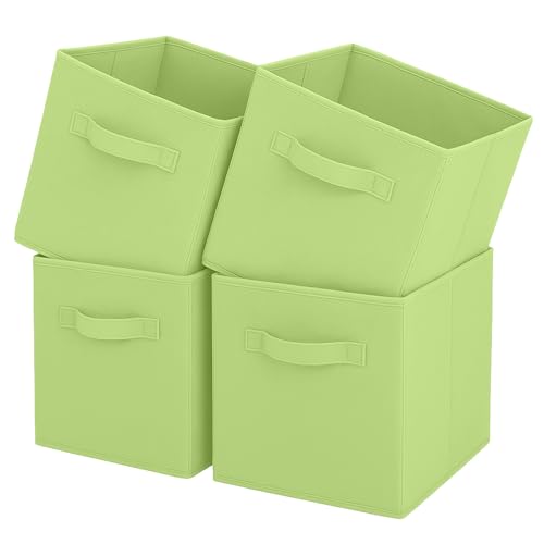 Pinkgarden Cubes de Rangement Pliables en Tissu avec poignées, 4 boîtes de Rangement pour Maison, Chambre d'enfant, Placard et Organisation des Jouets (Vert,...