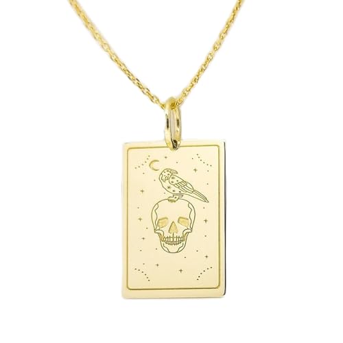 Collier corbeau en argent plaqué or anti ternissement chaîne 45cm