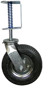 Shepherd Hardware 9798 8-Inch Pneumatic Spring-Loaded Gate Caster, 200-lb Load Capacity and Universal Mount,Black