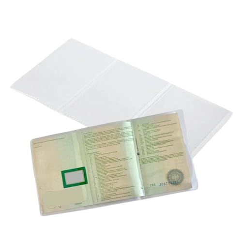 Olanmarp Fahrzeugschein Hülle 3-teilig faltbar, transparent, glasklar, Kfz Schein Schutzhülle DE, robust, reißfest, phthalatfrei, lebensmittelecht, 100% recycelbar, PVC Made in Germany (5 Stück)