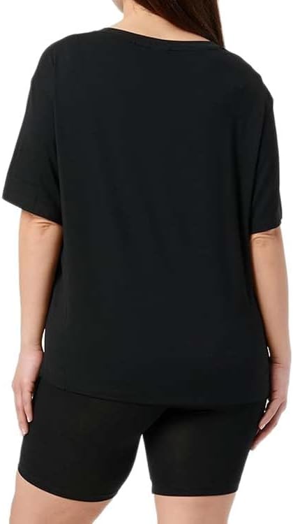 HUGO Womens Ribbed Oversized T-shirt and Shorts Set - Image 2