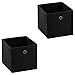 IDIMEX Lot de 2 tiroirs en Tissu Noir ELA boîte de Rangement Ouverte avec poignée dim 27 x 27 x 27 cm, idéal pour Cube de Rangement bac Pliable pour Linge Jouets vêtements