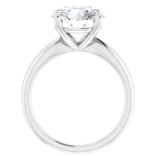Solitaire 3 Carats Round Lab Diamond Engagement Ring4