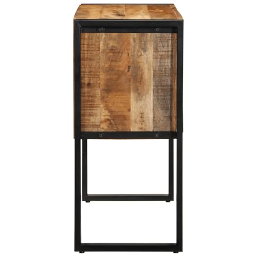 Mesa consola de madera maciza de mango con puertas mueble auxiliar de 90 cm para dormitorio 8