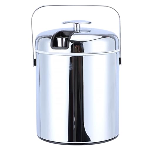 PATKAW Cubo Elegante de 1,3l de de Acero Portátil Inoxidable Aislamiento Térmico Tapa Almacenamiento, Diseño Moderno y para Adecuado para Ktv y Hogar