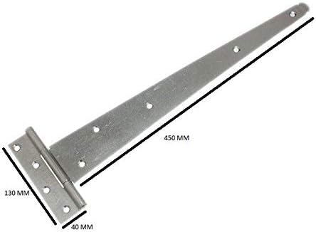 1 Pair of 18 INCH T TEE Door/GATE/SHED Strap Hinges BZP Steel