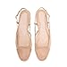 MICIFA Mesh Slingback Flats for Women, Round Toe Low heel Sandals Fashion Splicing Dress Shoes for Women Nude
