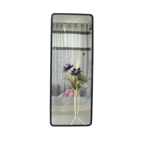 Image of Modern Elegance Rectangular Wall-Mounted Mirror Metal Framed Wall Mirror Bathroom Mirror Living Room Mirror Home Decor Mirror 18 x 48 Inches Black MF 100