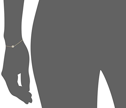 Amazon Collection 14K Yellow Gold Solitaire Bezel Set Diamond With Lobster Clasp Strand Bracelet (1/4Cttw, J-K Color, I2-I3 Clarity) #TOP1