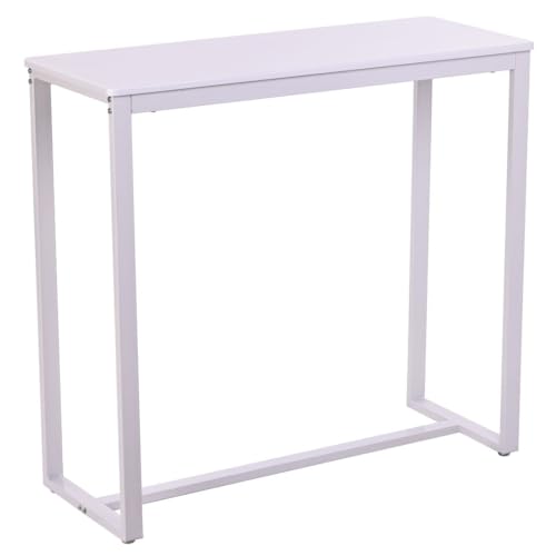 Noorsk Design Mesa Alta Cocina - Mesa Alta Bar 100x40x93 cm. - Mesa Barra Cocina Alta - Estructura Metálica - Color Blanco