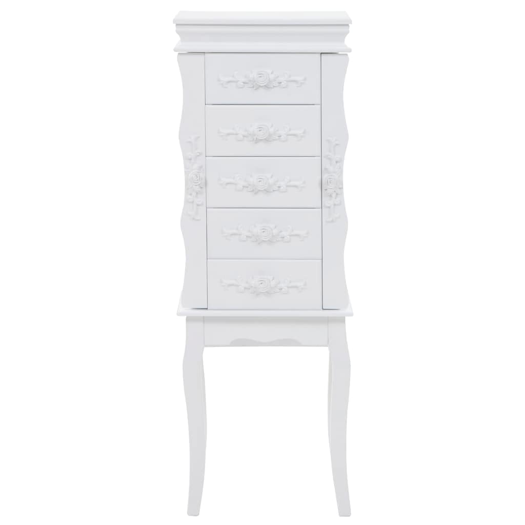 Générique Armadio per gioielli su gambe Bianco MDF | Quattro Piedi In Legno Di Pino, Facile Da Montare, Per Orecchini E Collane
