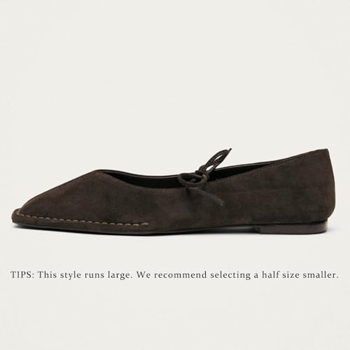 Image of Ballet Flats for Women Lace Up Bow Square Toe Mary Janes Cute Ballerina Shoes Slip On Comfortable Elegant Dress Shoes