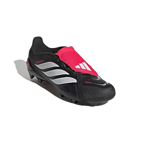 adidas Mixte Enfant Predator League Fold-Over Tongue Firm Ground Football Boots Kids, Core Black/FTWR White/Lucid Red, 36 2/3 EU