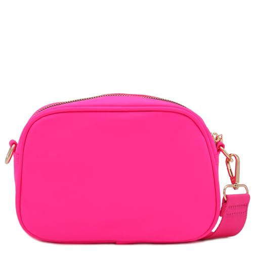 Image of FashionPuzzle Quilted Nylon Crossbody Bag with Wide Strap