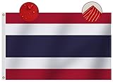 Heavy Duty Thailand Flag 3x5 Ft, Longest Lasting Oxford Nylon 210D|Four Rows Stitching Fly Ends|Thai National Flags Decoration Gift Yard House Banner