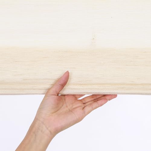 Cordless Bamboo Roman Shade, Blackout Woven Wood Blind for Windows,