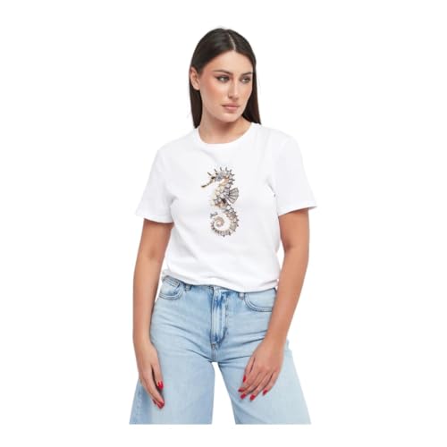 Liu Jo T-Shirt Mezze Maniche WA6237 JS923 (IT, Testo, M,