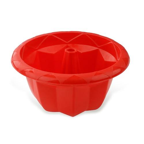 Dr. Oetker Mini-Gugelhupfform Ø 18 cm Flexxibel Love, Backform für Gugelhupf aus Silikon, Bundform für eindrucksvolle Kreationen, hochwertige Silikon-Kuchenform, vielseitige Backform (Farbe: Rot)