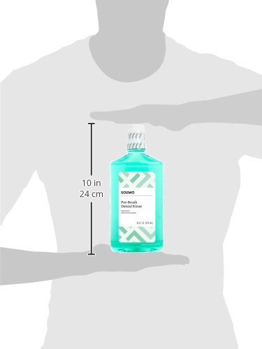 Amazon Brand - Solimo Pre-Brush Dental Rinse, Green Mint, 16 Fluid Ounces, Pack of 1
