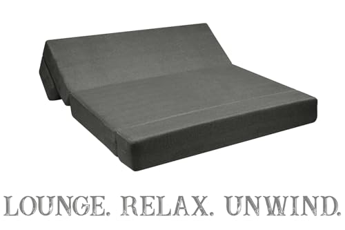 Image of Rosebell Foldable Sofa-Cum-Bed with Ottoman | 3-in-One Foldable Sofa, Lounger & Bed-6x6 Feet Four Seater- Perfect for Home & Office -Grey-Color
