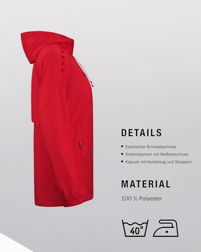 JAKO Unisex Lightweightjacke Light Flow, rot, M – Ansicht 5