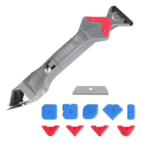 Jasfyee Outil de dissolvant de silicone avec 5 tampons en silicone réutilisables et remplaçables, dissolvant de calfeutrage d'angle de colle pour la maison, la cuisine