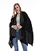 MissShorthair Women's Printed Shawl Wrap Fashionable Open Front Poncho Cape, Gift for Women S-Gray Black