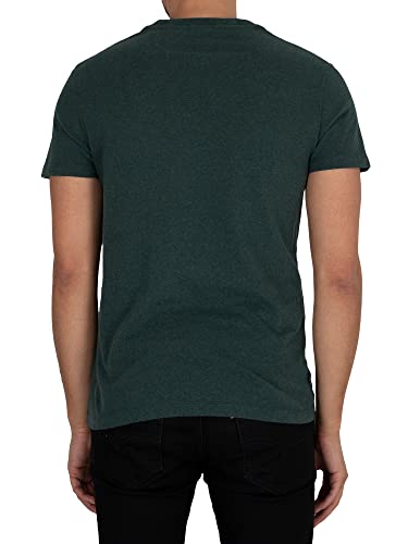 Superdry Mens Organic Cotton Vintage Logo T-Shirt Triple Pack, Slim Fit Buck Green Marl/Navy Marl/Grey Marl Size L #TOP3