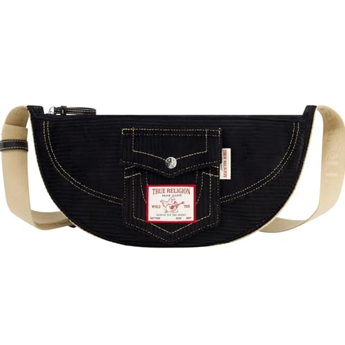 Sac bandoulière velours True Religion noir : fini les sacs lourds et encombrants
